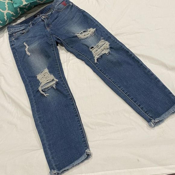 Delina Distressed‎ Embroidered Skinny Jean - Picture 11 of 16